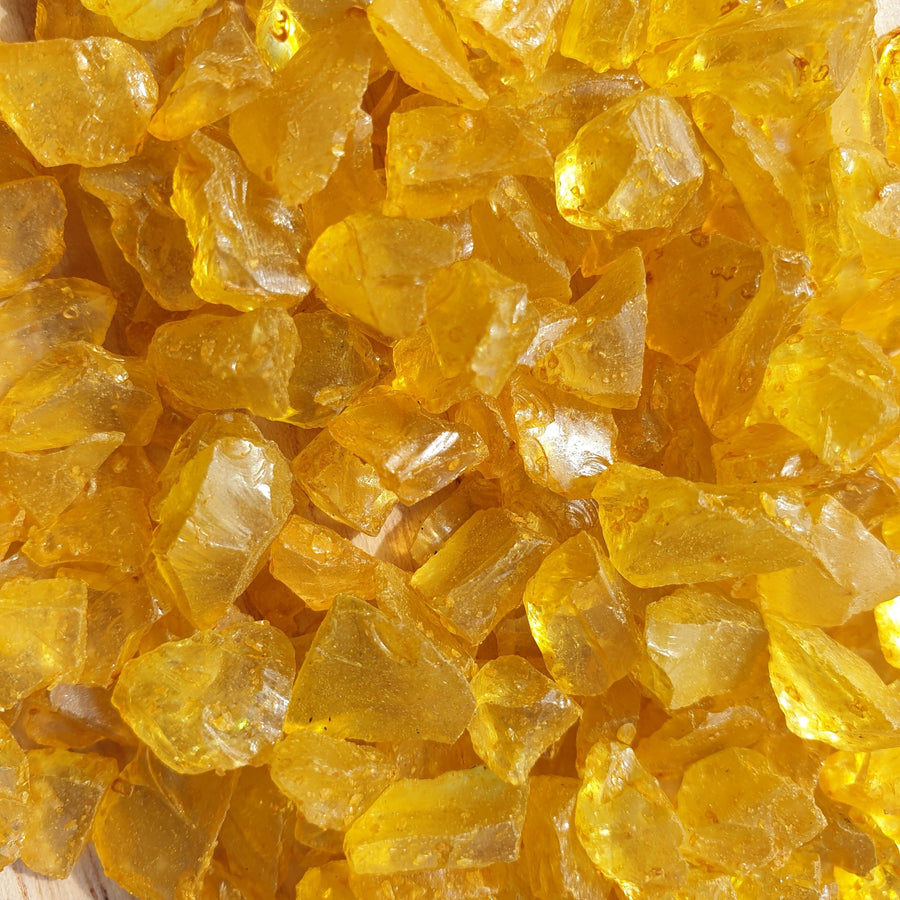 Yellow Topaz Glass Fragments 250gm for resin art