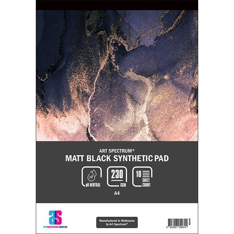 Synthetic Paper Pad Matt Black for resin and alcohol ink art
