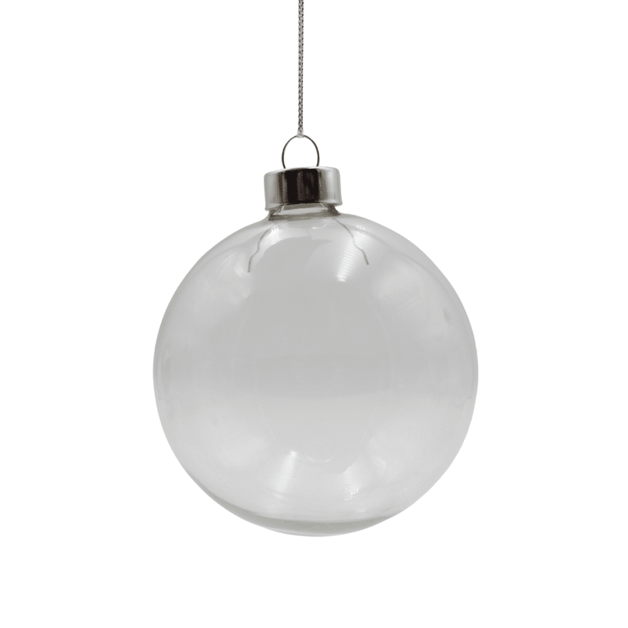 Bauble 8cm Glass Clear Fillable Craft Bauble for resin art