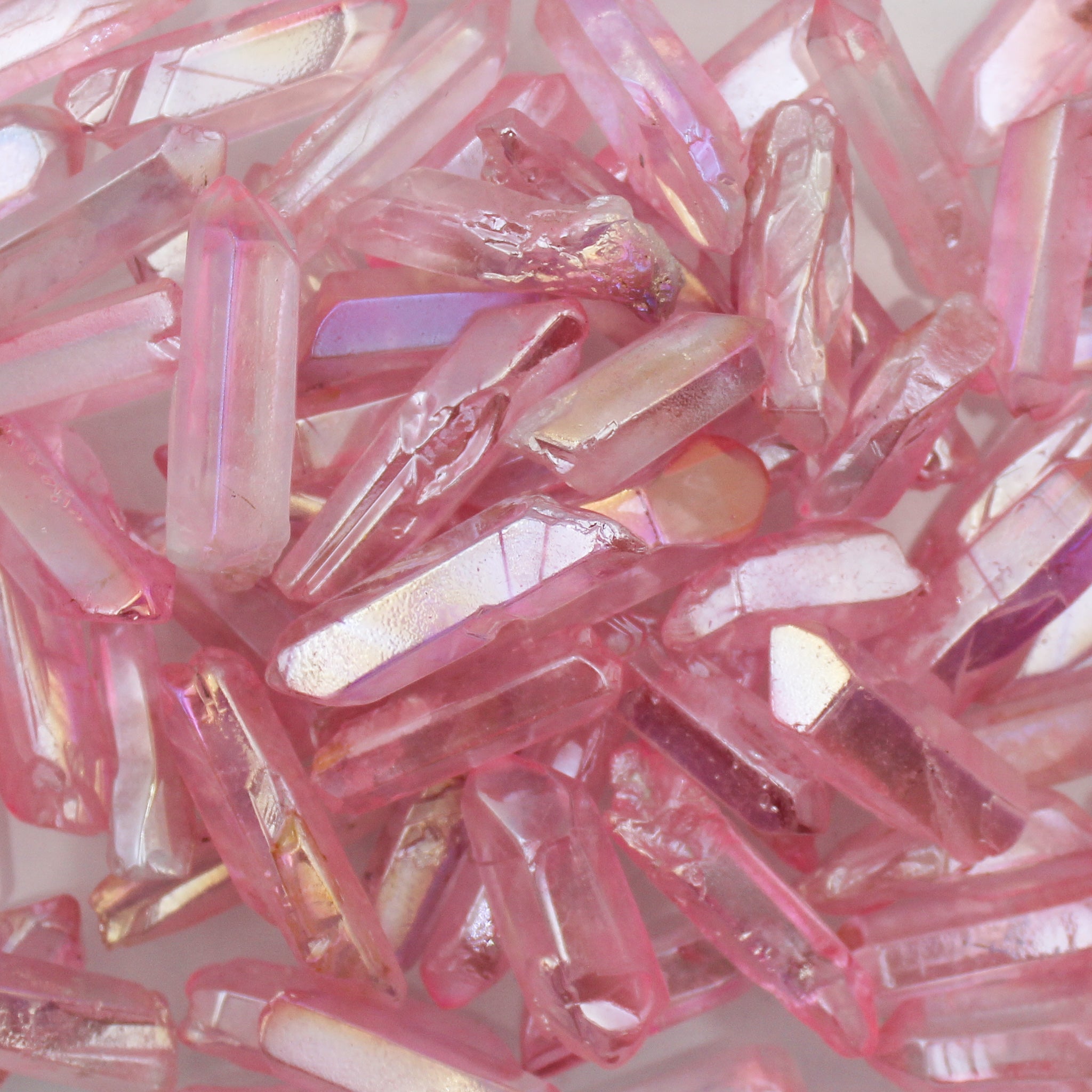 Rose Pink Aura Quartz Crystal Points 100gm