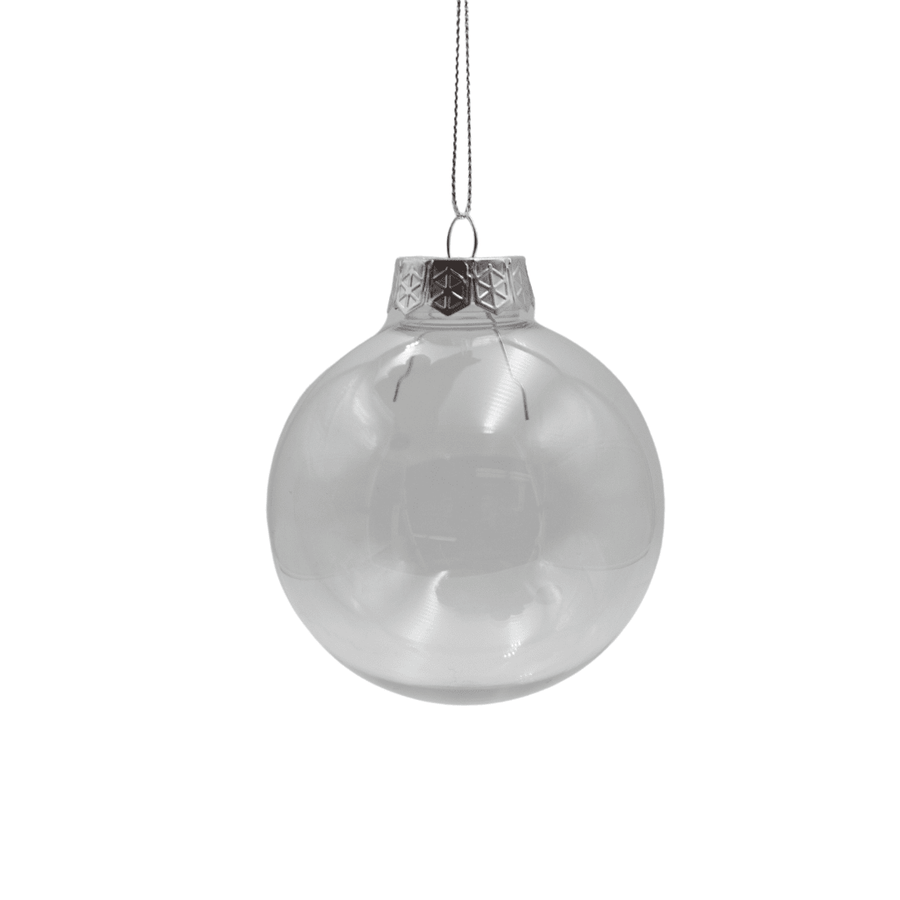 Bauble 8cm Plastic Clear Fillable Craft Bauble for resin art