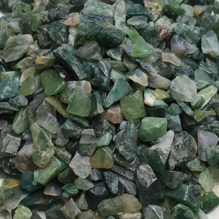 Moss Agate Crystal Chips 250gm