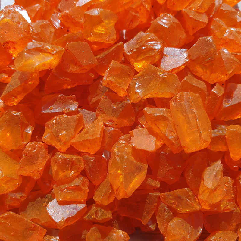 Orange Citrine Glass Fragments 250gm