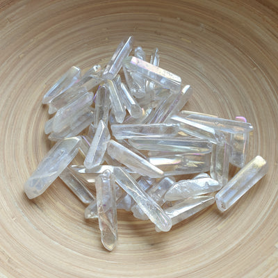 White Aura Quartz Crystal Points 100gm