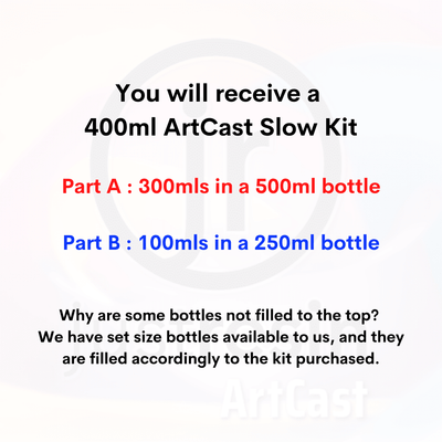 ArtCast Epoxy Resin - Slow - 400ml Kit just-resin
