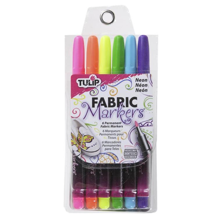 Tulip Fabric Markers - Fine Tip Neon 6pk