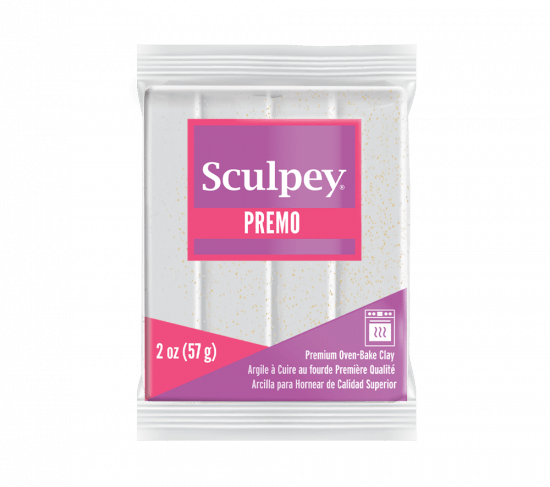Premo Sculpey Clay - 57g - White Gold Glitter Metallic
