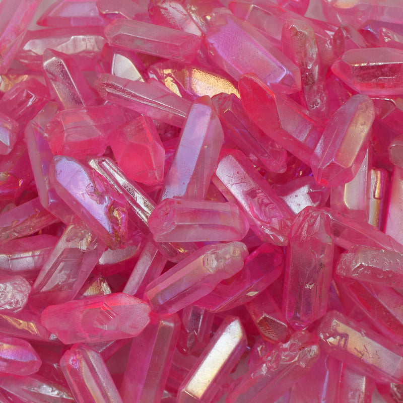 Hot Pink Aura Quartz Crystal Points 100gm
