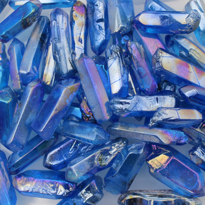 Blue Aura Quartz Crystal Points 100gm
