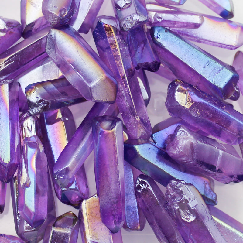 Violet Aura Quartz Crystal Points 100gm