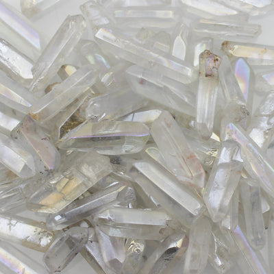 White Aura Quartz Crystal Points 100gm